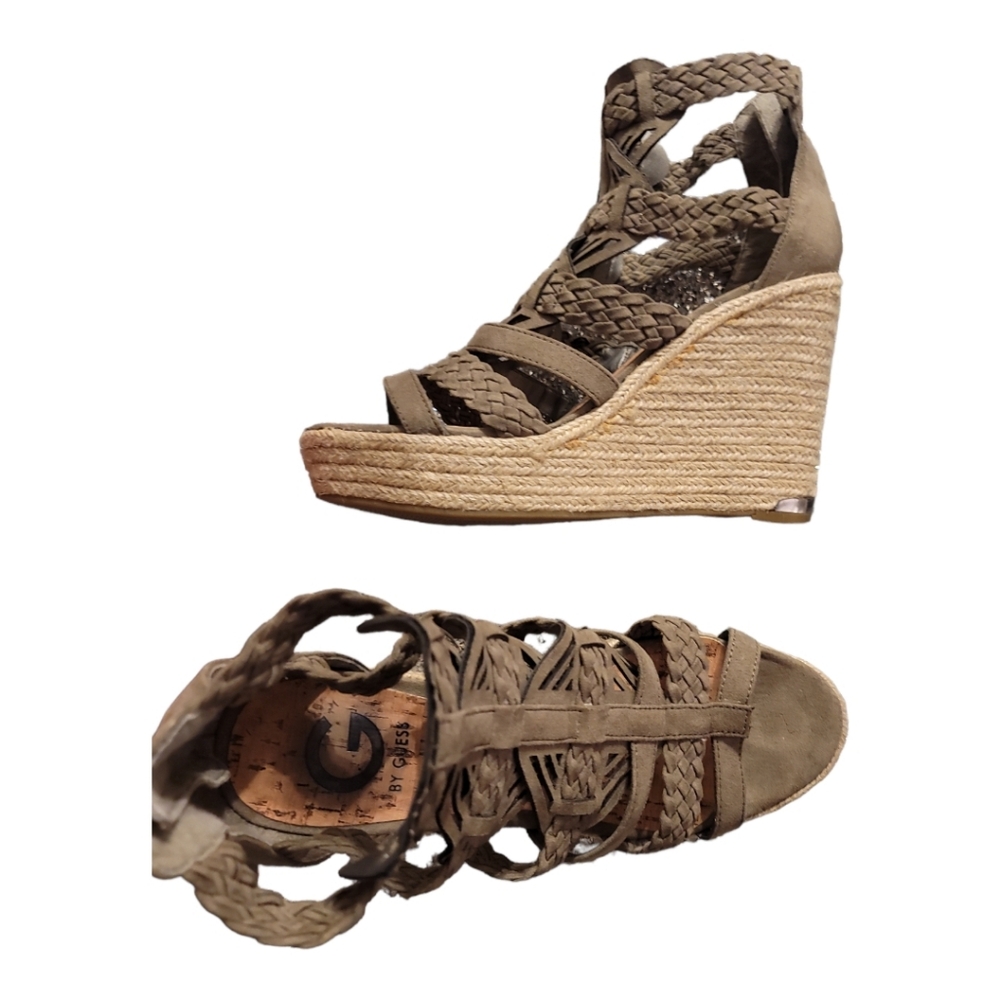 G by Guess Like New Madison Wedge Sandal Size 8